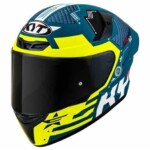 KYT TEAL AND YELLOW HELMET