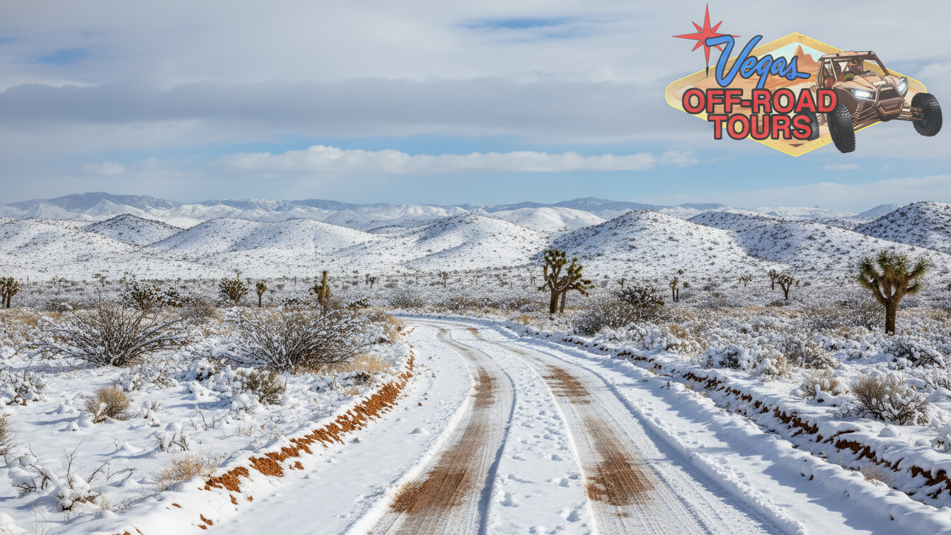 Snow in the Mojave near Jean, Nevada