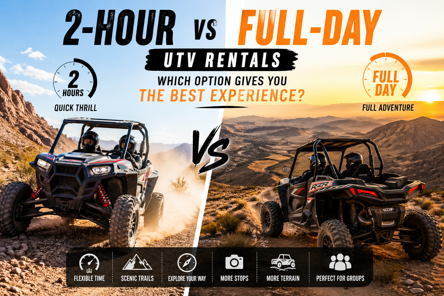 2-hour vs full-day UTV rentals in Las Vegas